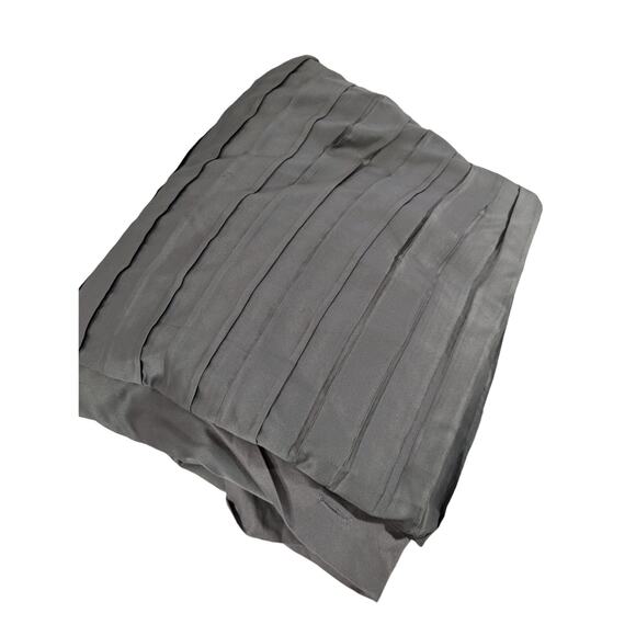 RICH, SATINY GRAY PIN TUCKED, MICRO PLEATED DUVET COMFORTER COVER! SZ FL/QN - Picture 8 of 9